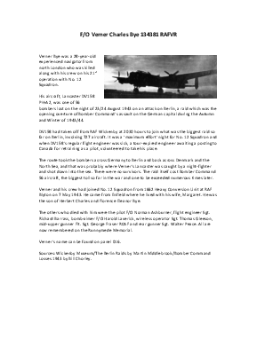 A preview of a PDF biography for Bye, Verner Charles